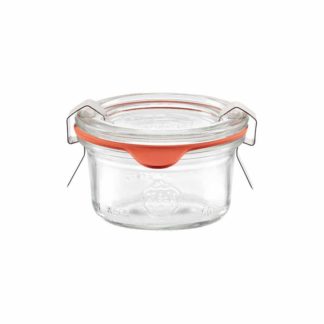 Mini weck jar 50ml - Including glass lid, preserving ring and weck clamp buy at Lekkerhoning.nl