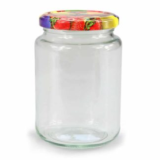Glass jar around 375ml tray of 6 - Lekkerhoning.nl