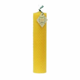 Double thick rolled beeswax candle high made of beautiful 100% pure natural beeswax - delicious honey-like scent - Lekkerhoning.nl