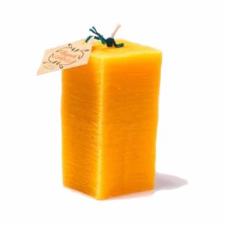 hoge block bijenwaskaars van 100% pure bijenwas - lekkerhoning.nl