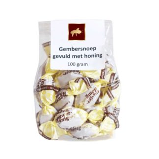 Gembersnoep gevuld met honing - Lekkerhoning.nl